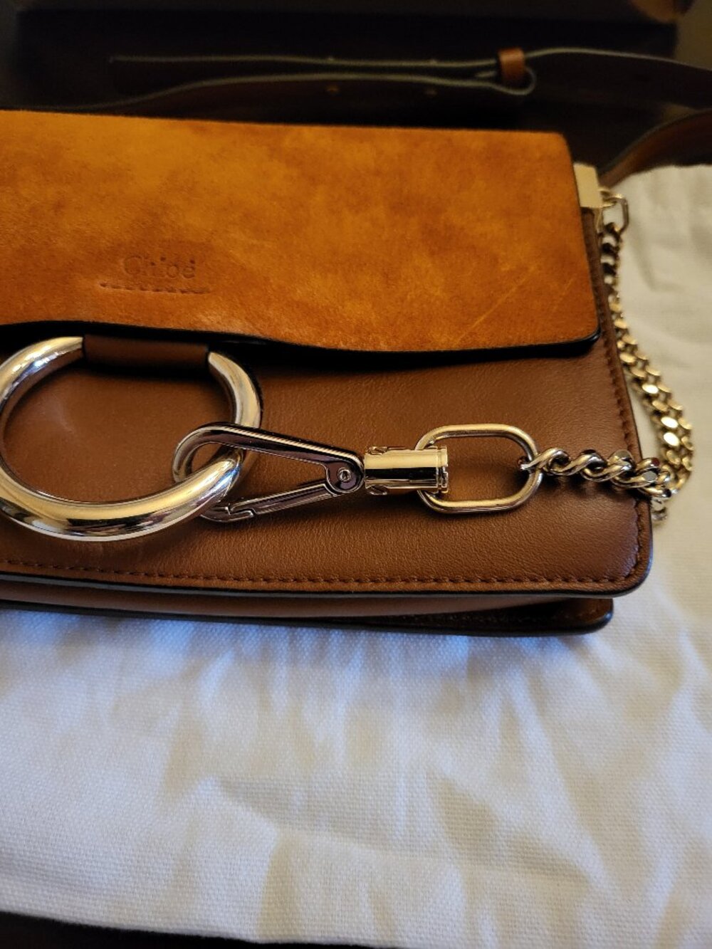 Chloe Crossbody brown leather suede pouch FAYE Bag